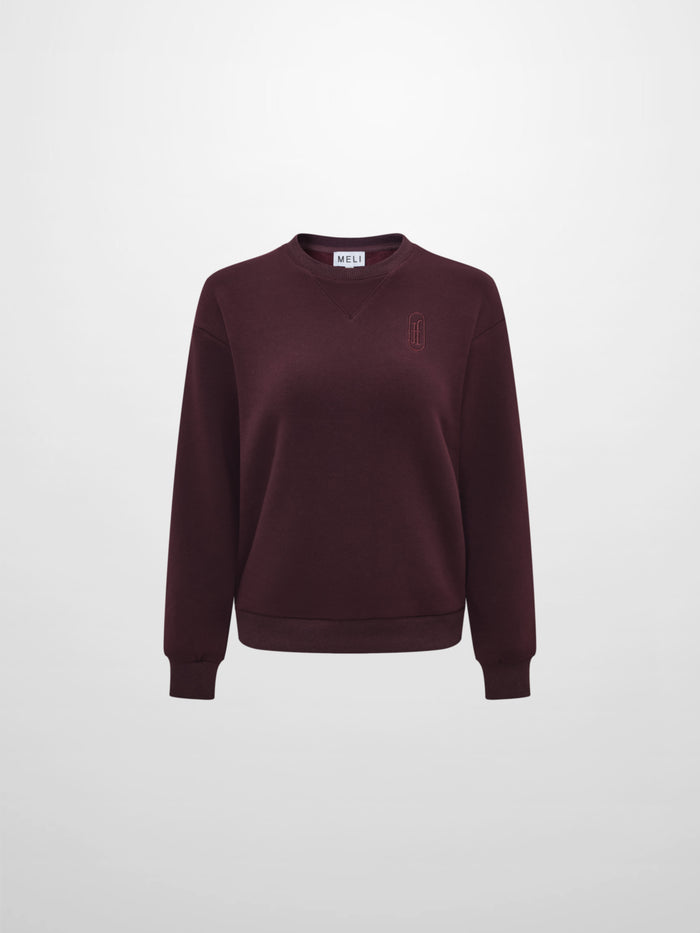 Embroidered Logo Sweatshirt - Deep Burgundy