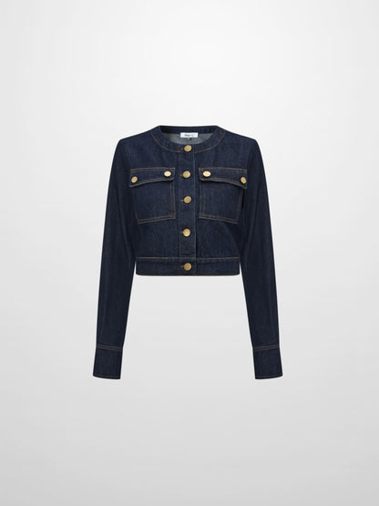 Crop Denim Jacket - Blue