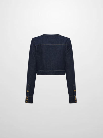Crop Denim Jacket - Blue