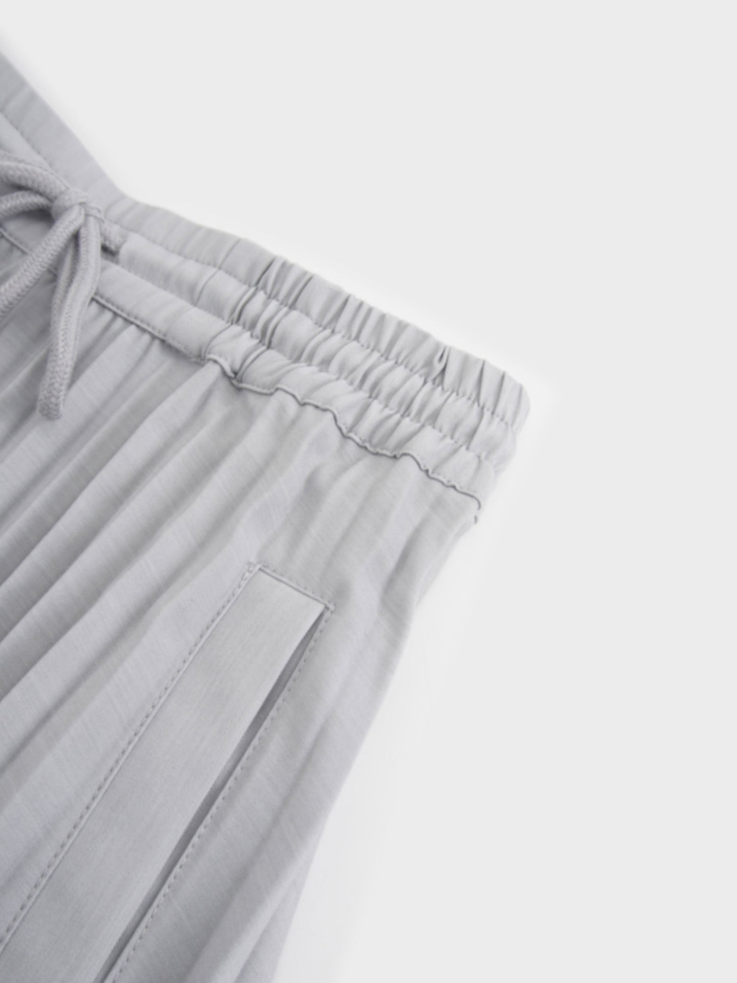 Elastic Waist Micro Pleat Skirt-Grey