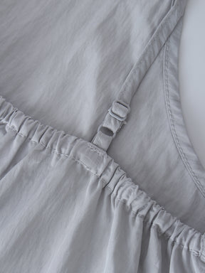 Crinkle Cotton Slip Dress-Grey