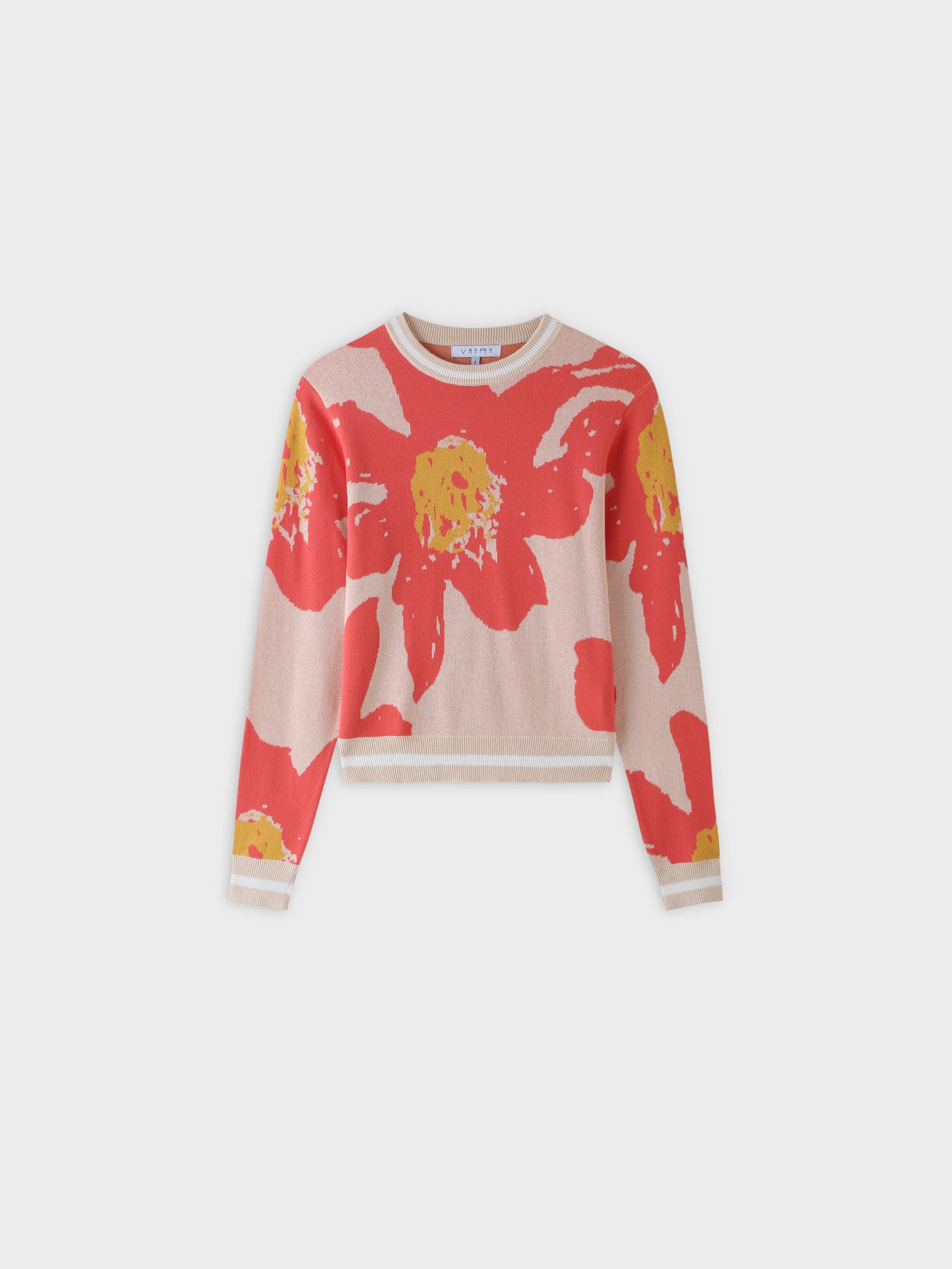 Printed Crew Sweater-Flower