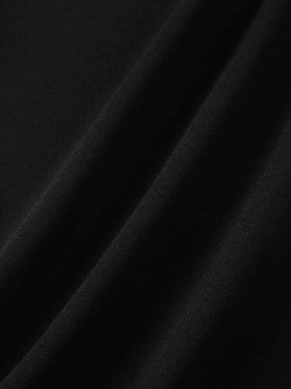 Asymmetrical Hem Dress-Black