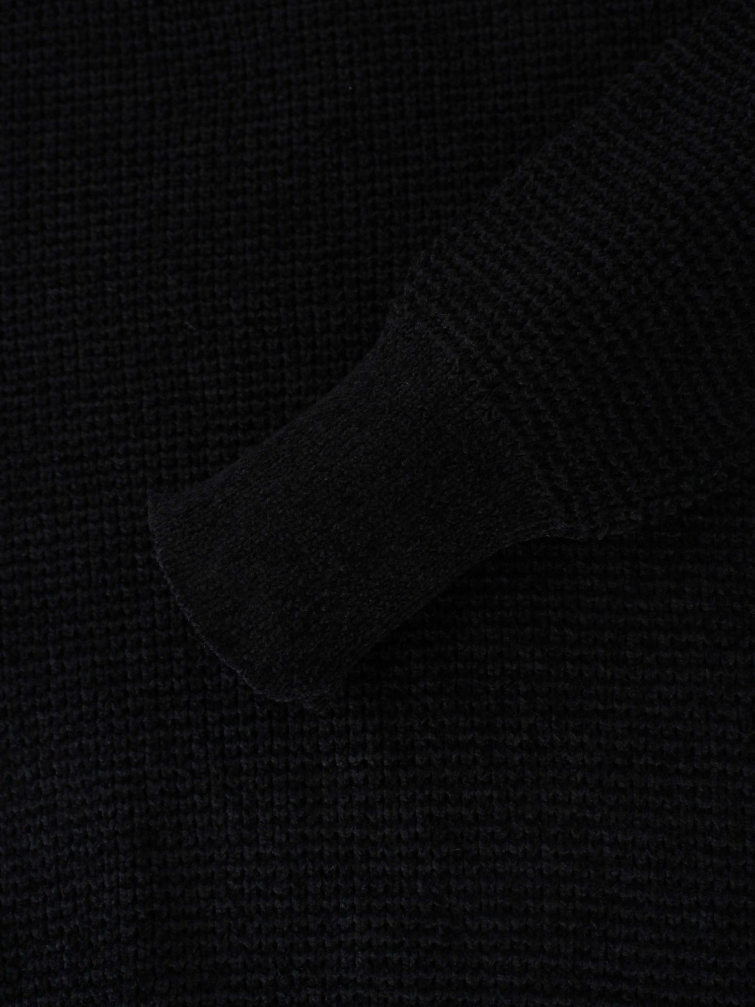 Chenille Waffle Sweater-Black