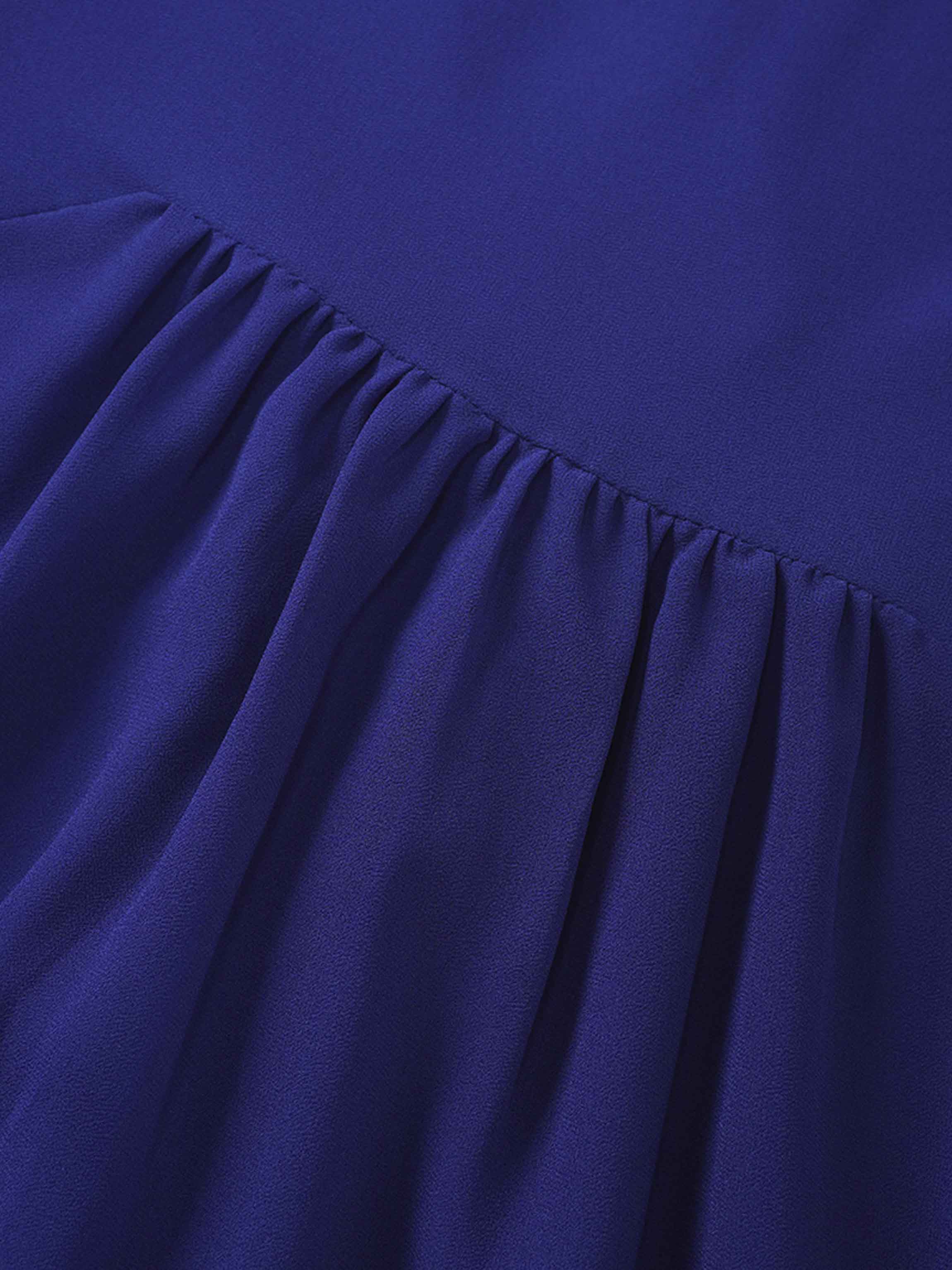 Asymmetrical Hem Dress-Medieval Blue