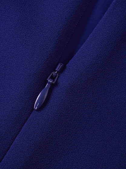 Asymmetrical Hem Dress-Medieval Blue