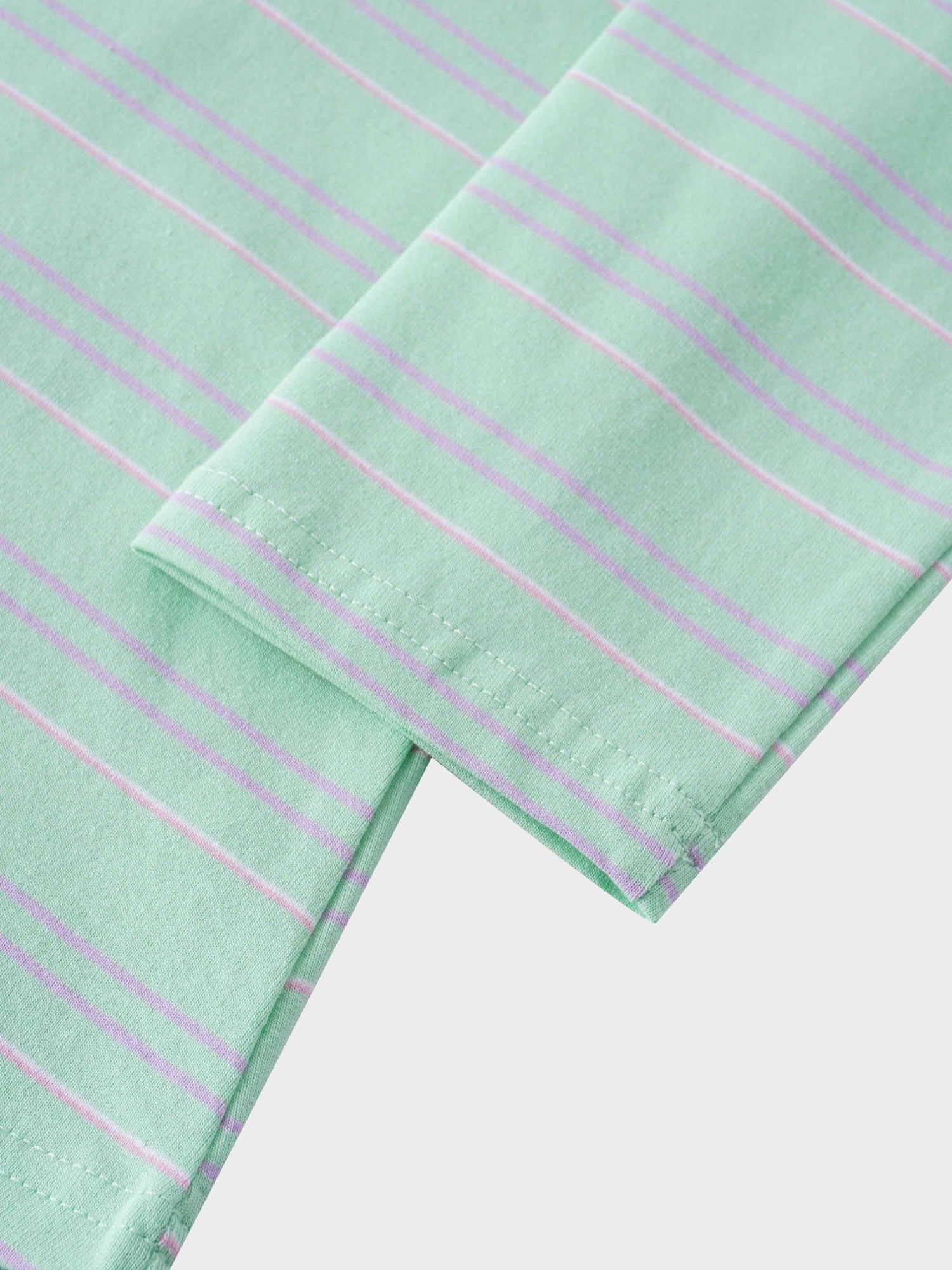 Flat Striped Crew Tee 3Q-Mint