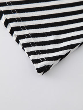 T-SHIRT WRAP DRESS-BLACK/WHITE
