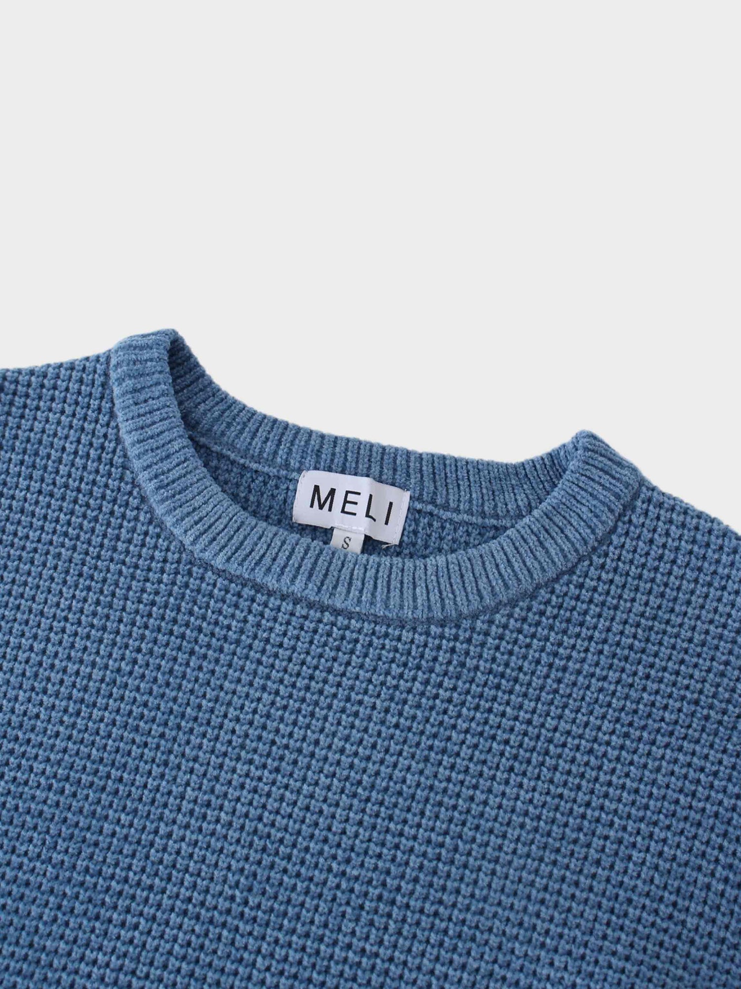 Chenille Waffle Sweater-Periwinkle