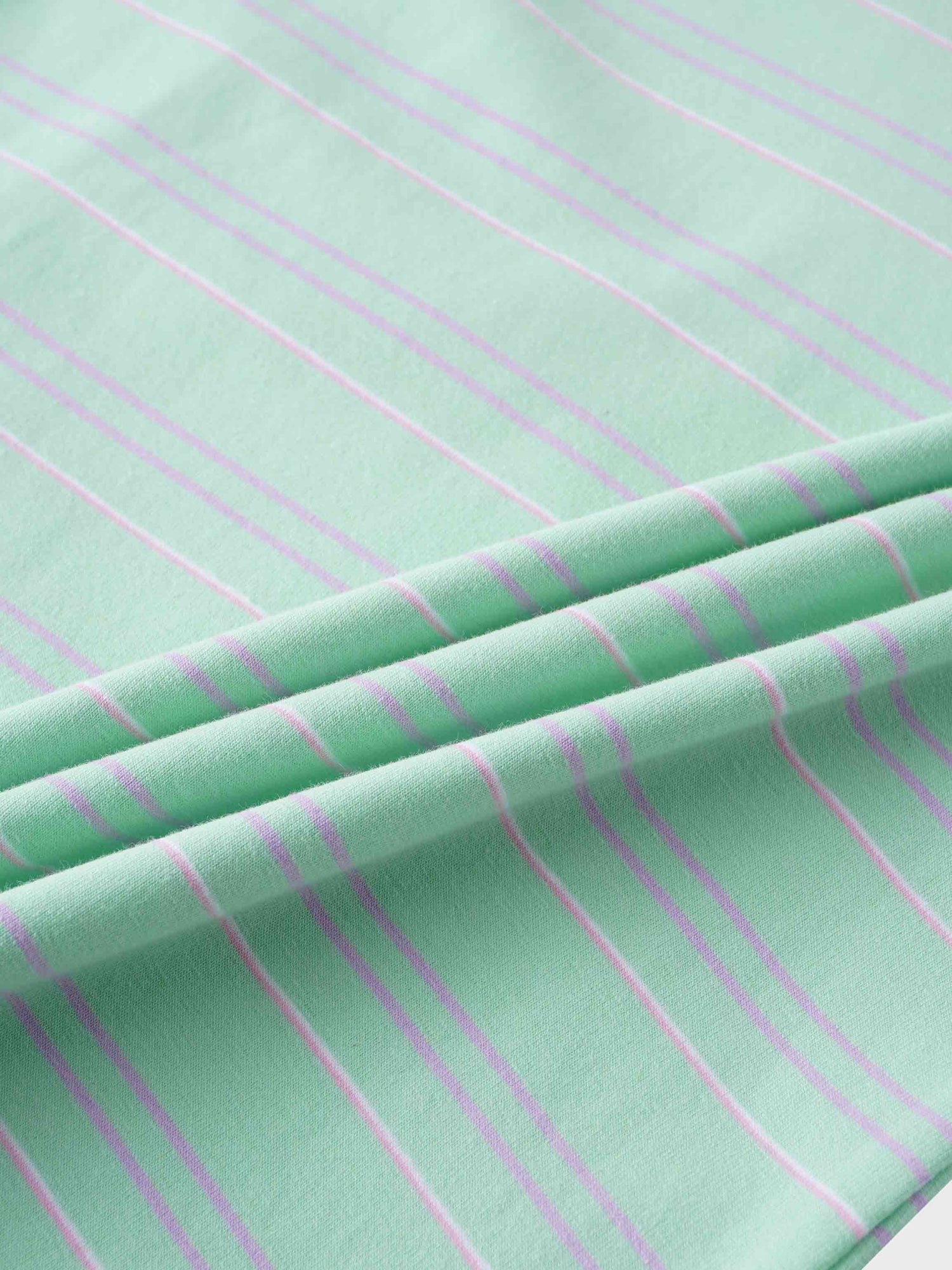 Flat Striped Crew Tee 3Q-Mint