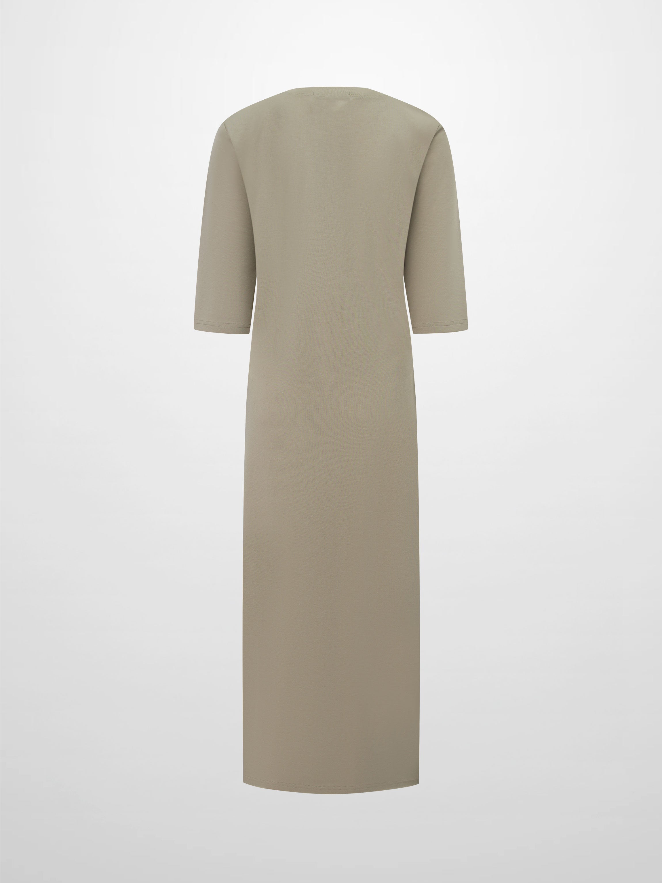 Side Tie T-Shirt Dress-Fawn