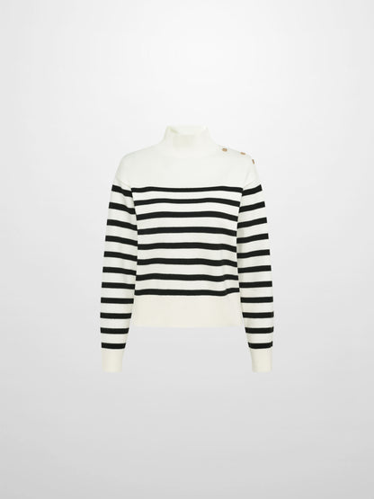 Nautical Stripe Sweater - White/Black