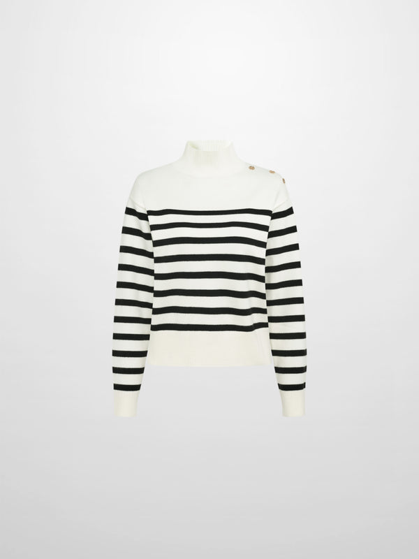 Nautical Stripe Sweater - White/Black