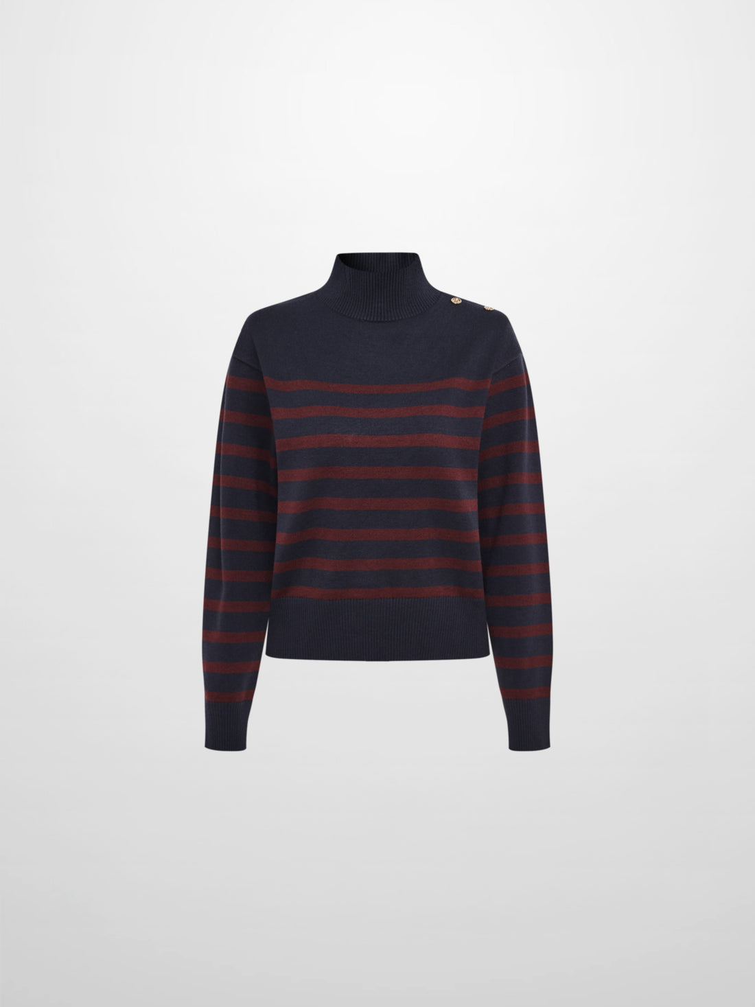 Nautical Stripe Sweater - Navy/Burgundy