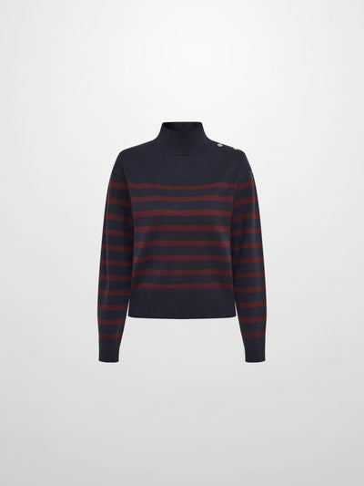 Nautical Stripe Sweater - Navy/Burgundy