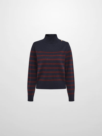 Nautical Stripe Sweater - Navy/Burgundy