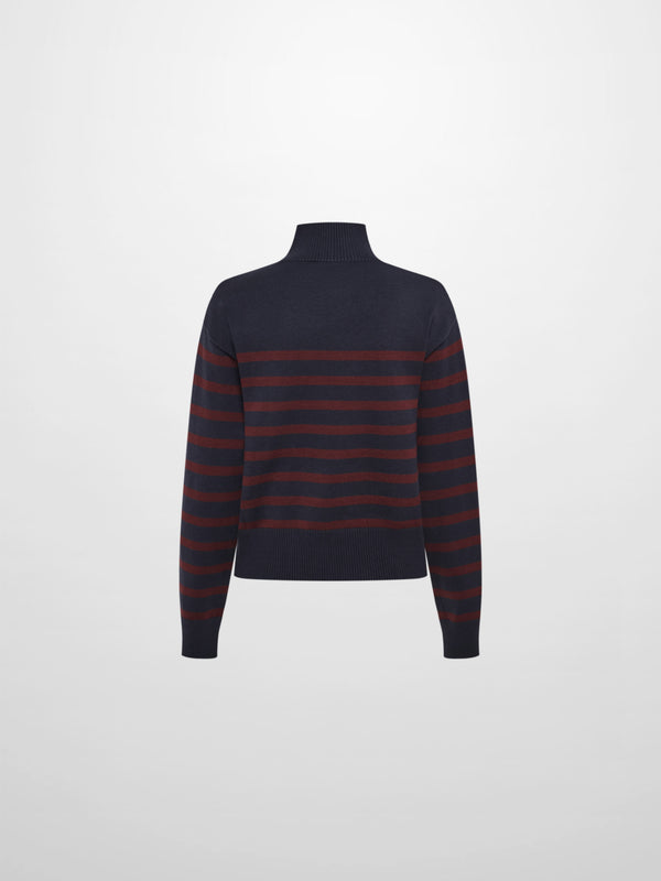 Nautical Stripe Sweater - Navy/Burgundy