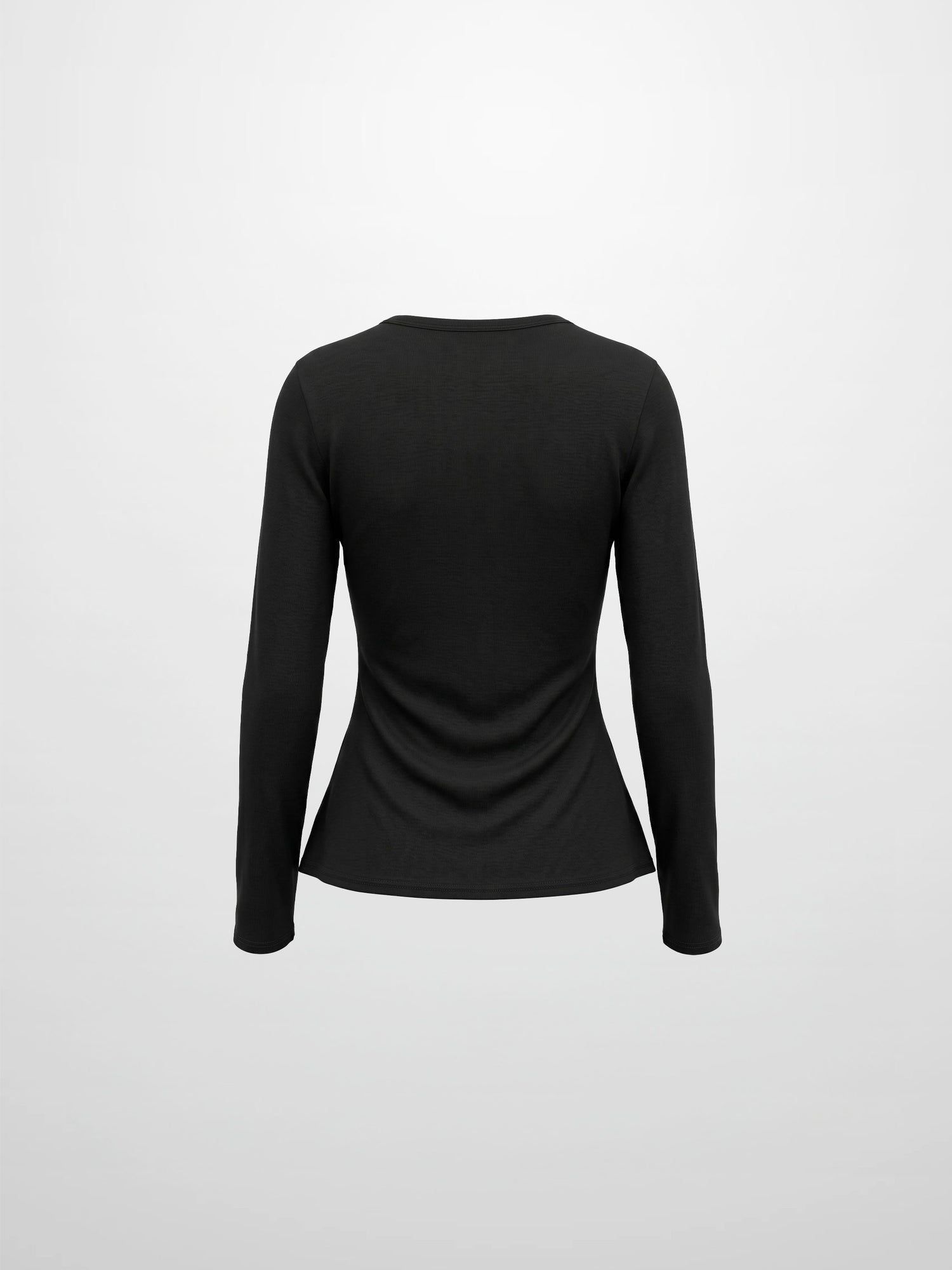 Bottom Crossover Knit Top -Black