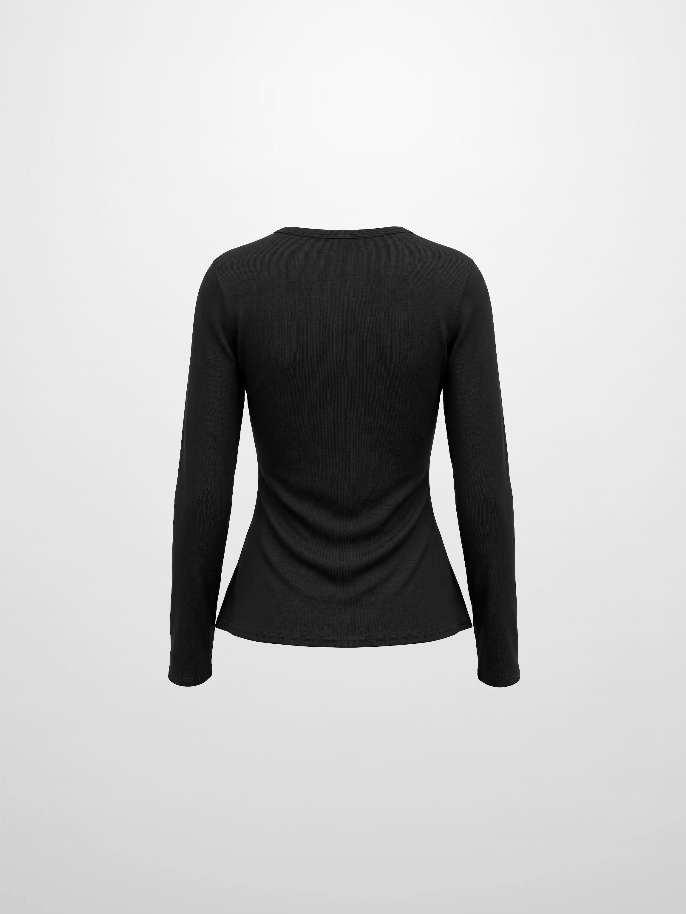 Bottom Crossover Knit Top -Black