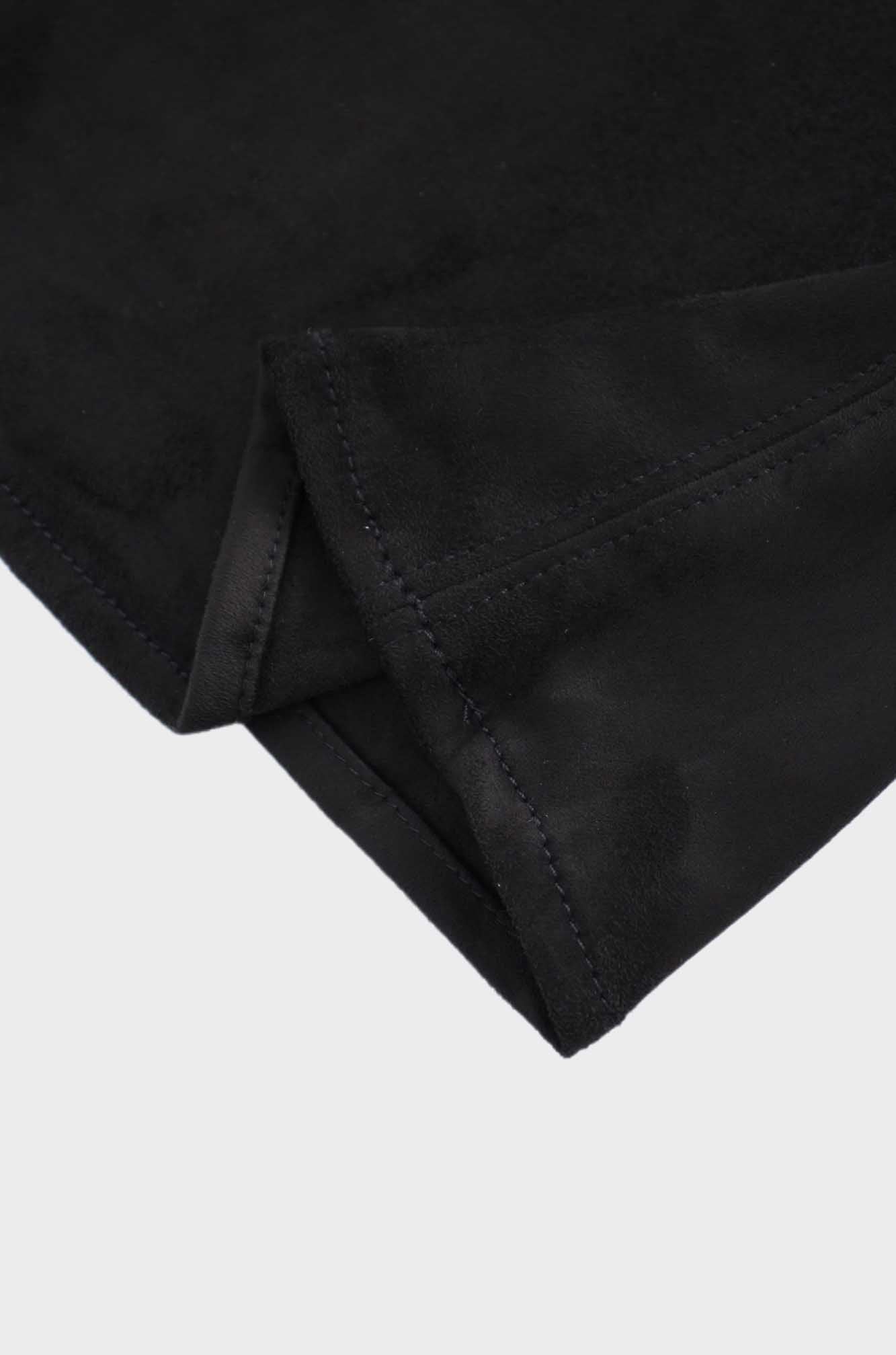 Suede Trumpet Skirt-Black