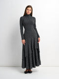 Double Layer Plaid Skirt - Grey Plaid