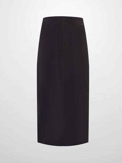 Snap Down Corduroy Skirt - Cement