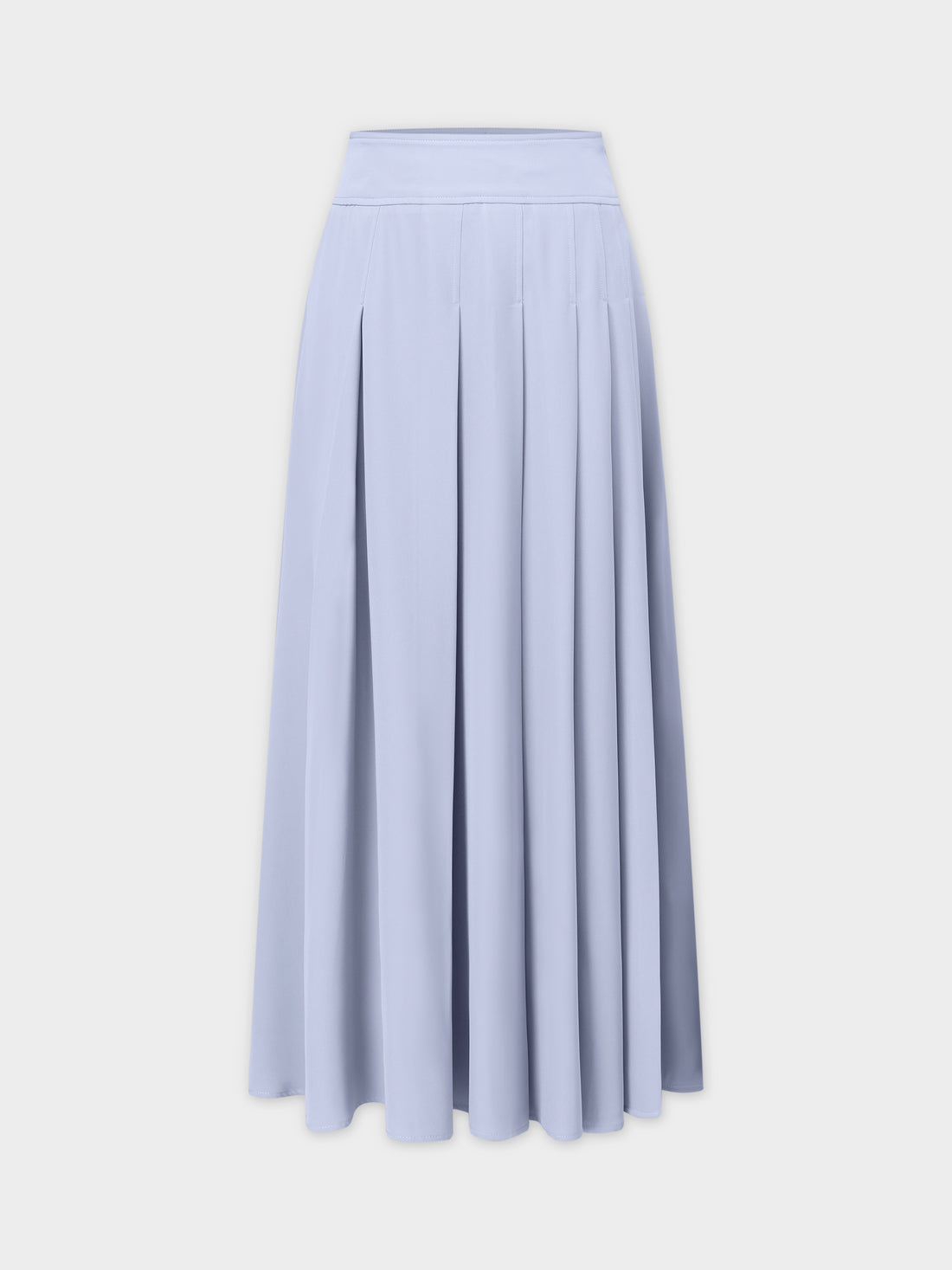 Yoke Pleated Skirt 37&quot;-Grey Blue