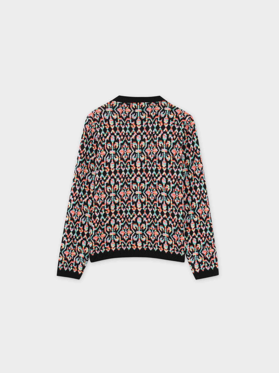 Mosaic Print Sweater-Black