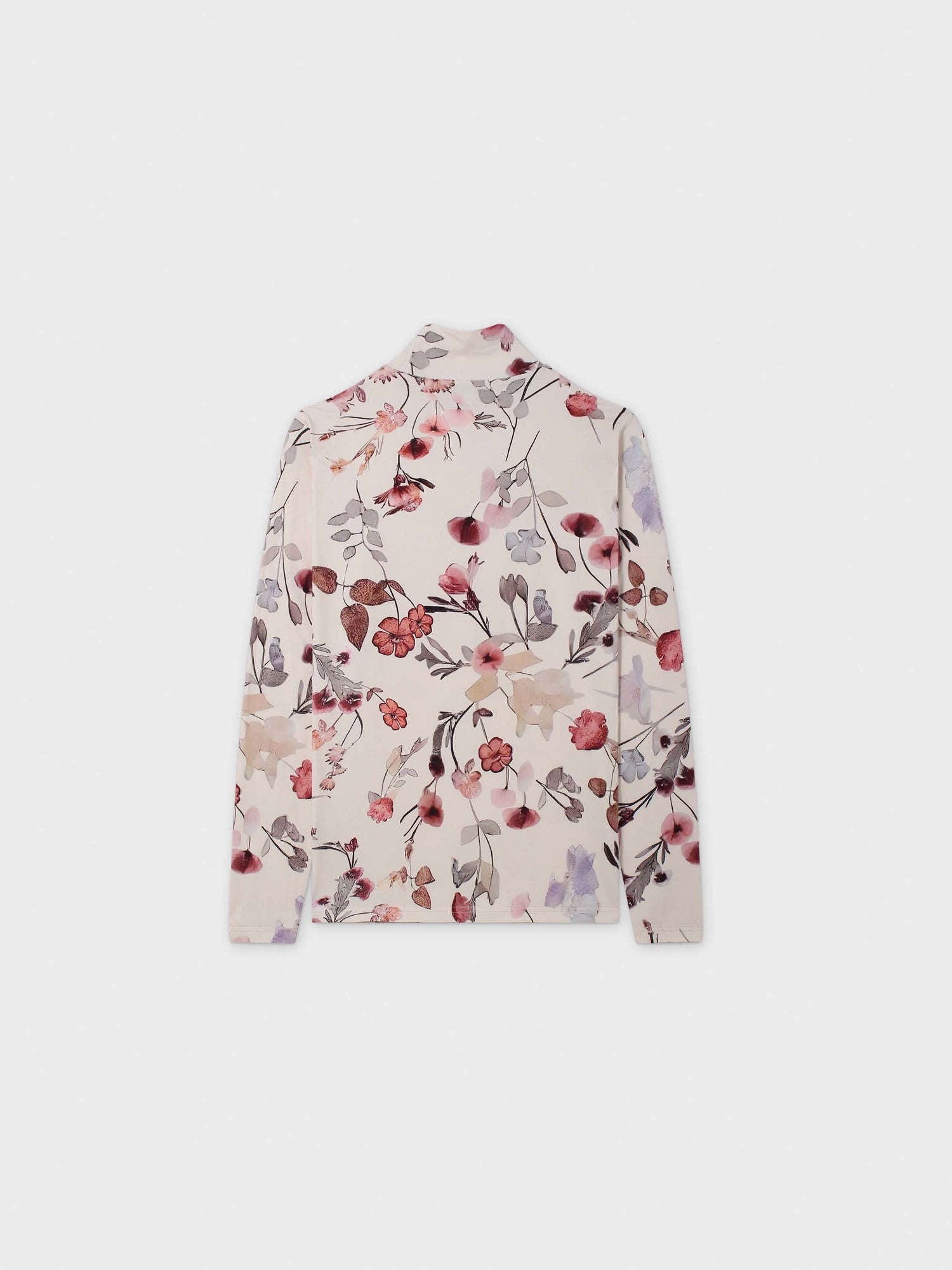 Printed Modal Turtleneck-Floral Fawn