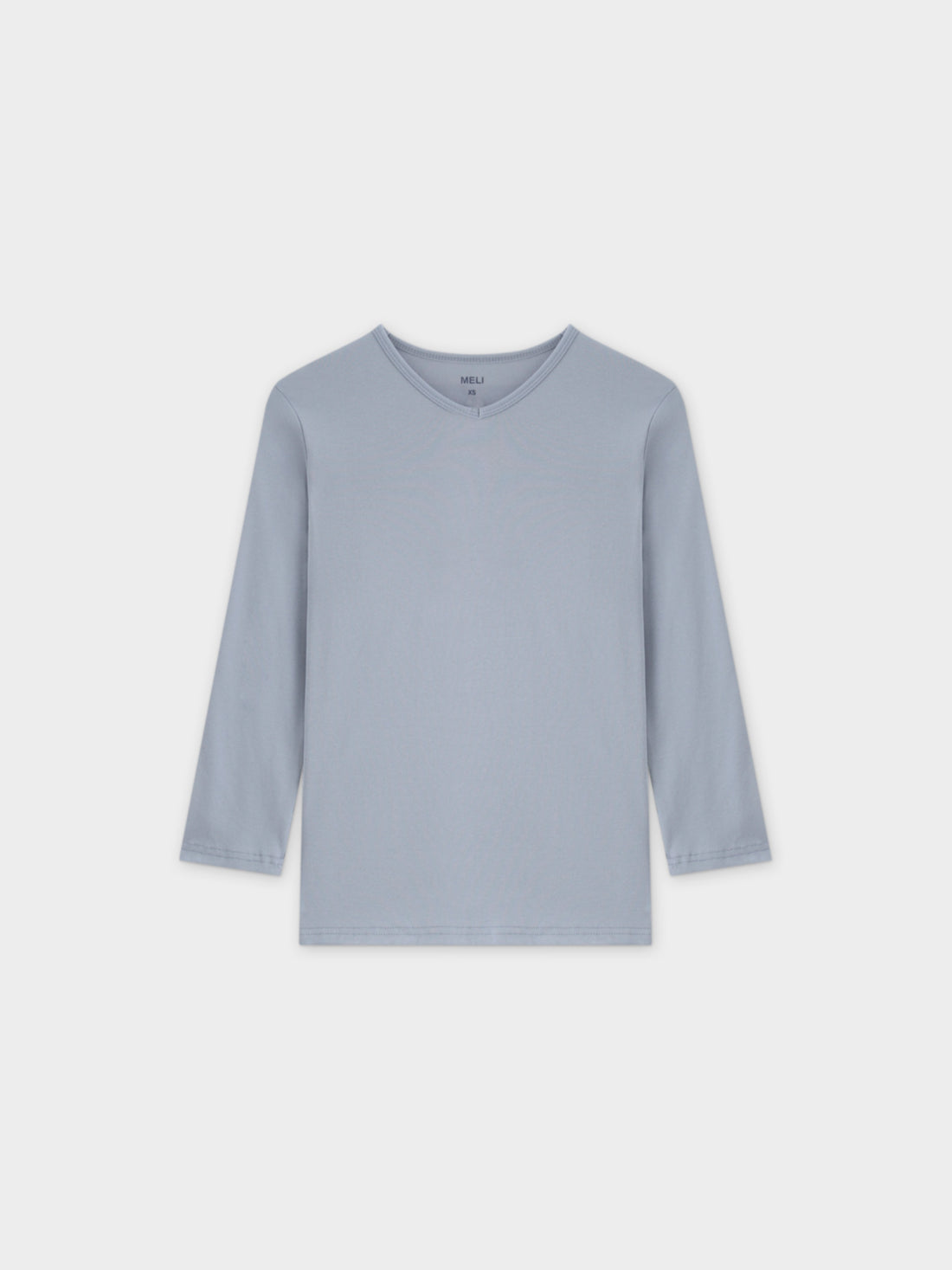 BASIC HIGH V TEE 3Q-LIGHT BLUE