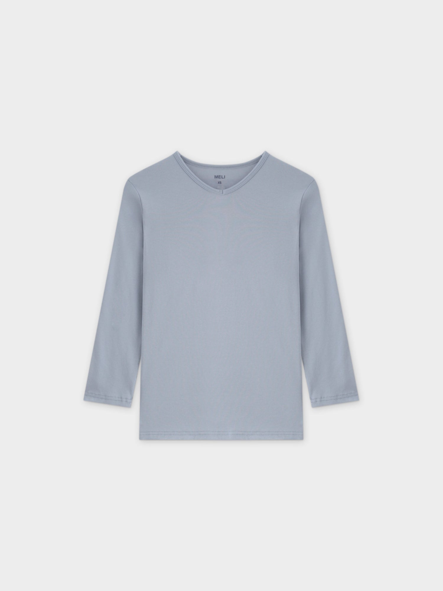 BASIC HIGH V TEE 3Q-LIGHT BLUE