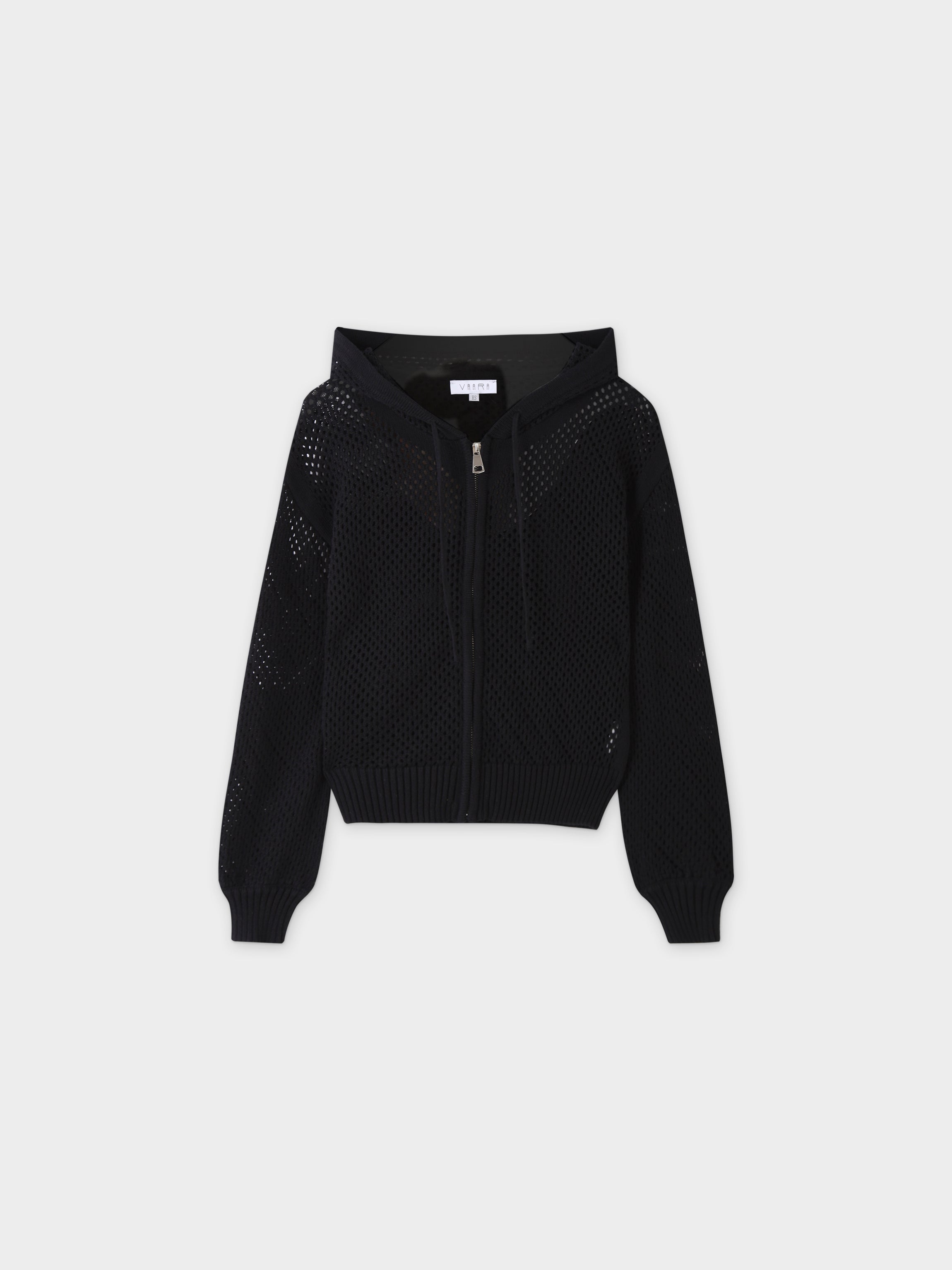 Zip Up Crochet Hoodie-Black – Fame on Central