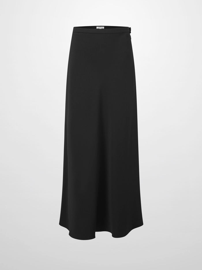 Crepe Flare Skirt-Black