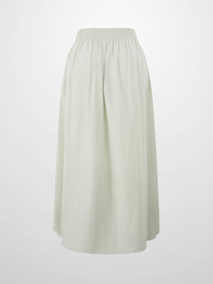 Elastic Waist Gathered Skirt-Mint