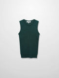 Lurex Sleeveless Sweater-Hunter Green