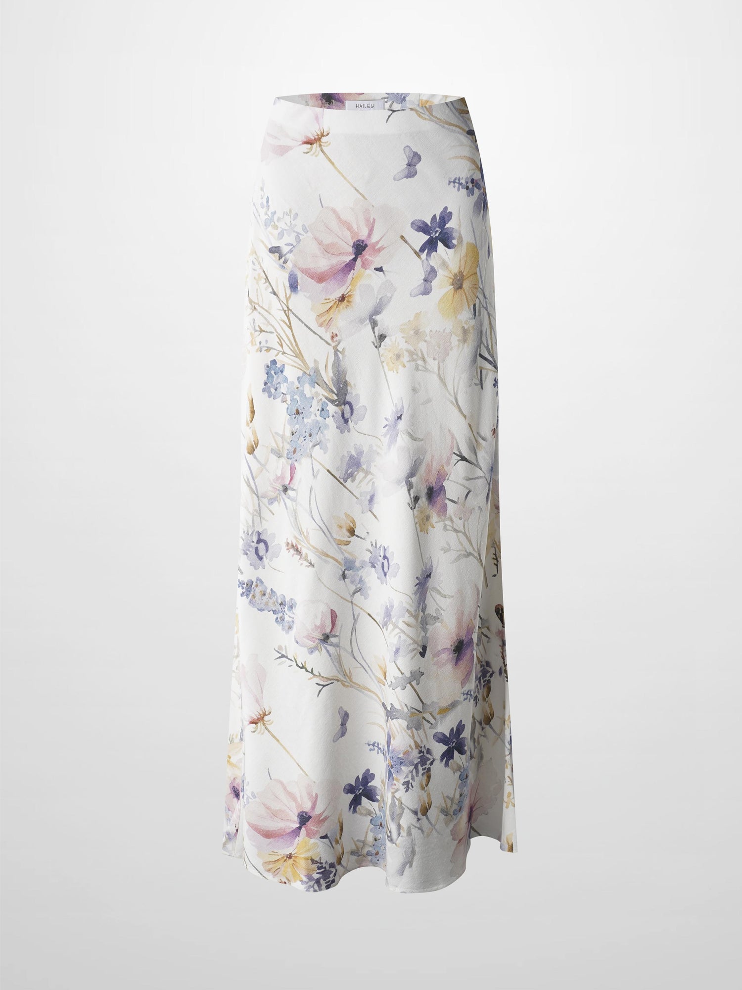 Printed Linen Blend Slip Skirt-Scattered Flowers