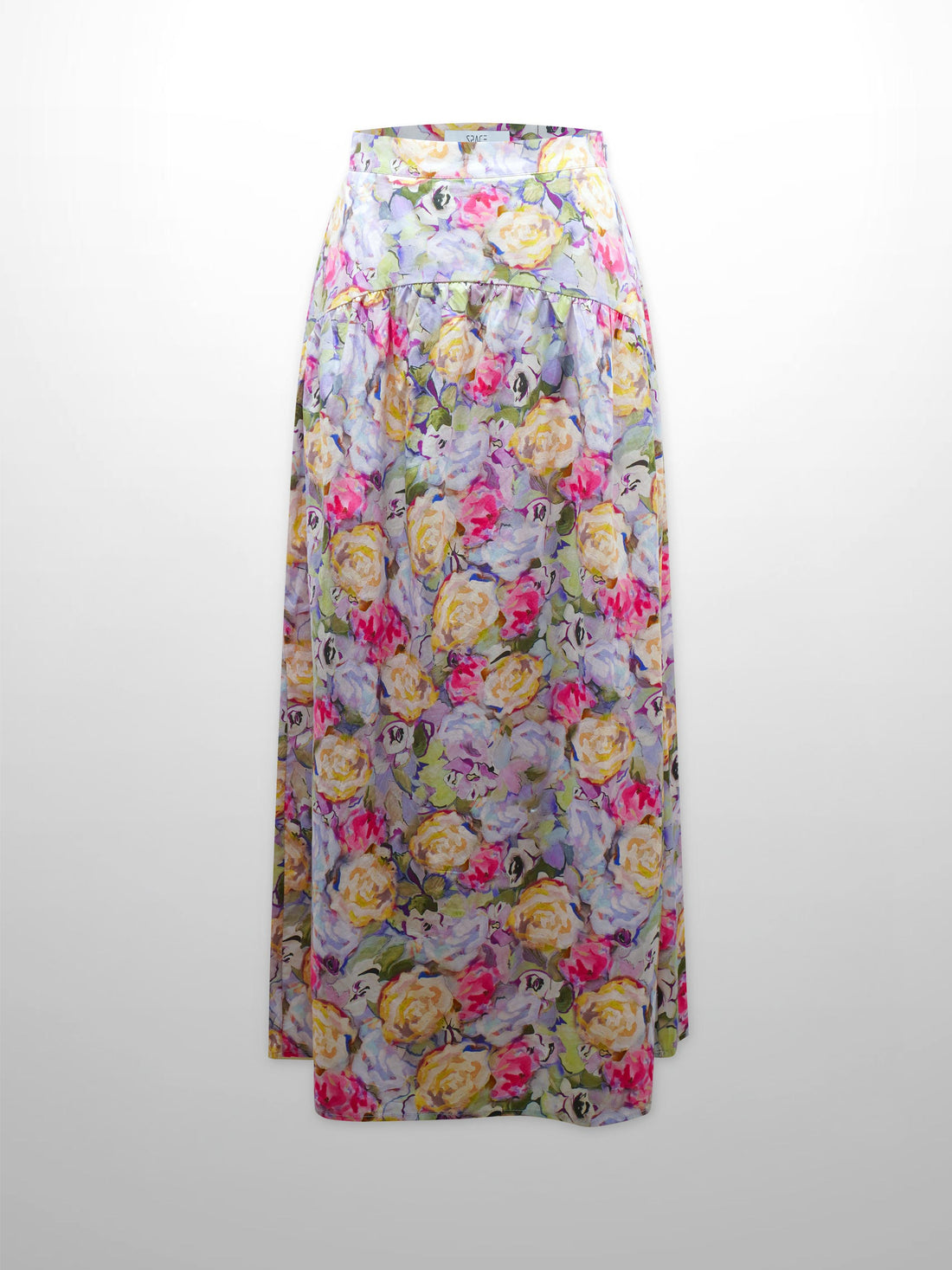 Yoke Floral Skirt-Pink/Purple