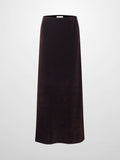 Velour Slip Skirt-Brown