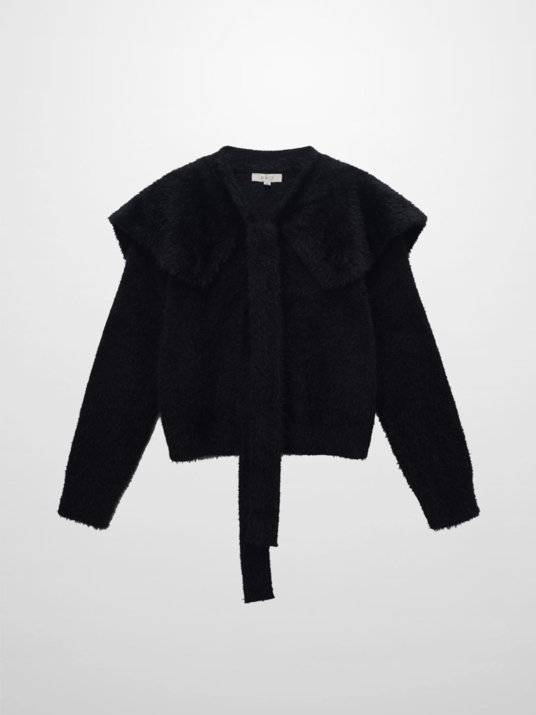 Mohair Shawl Collar Cardigan-Black