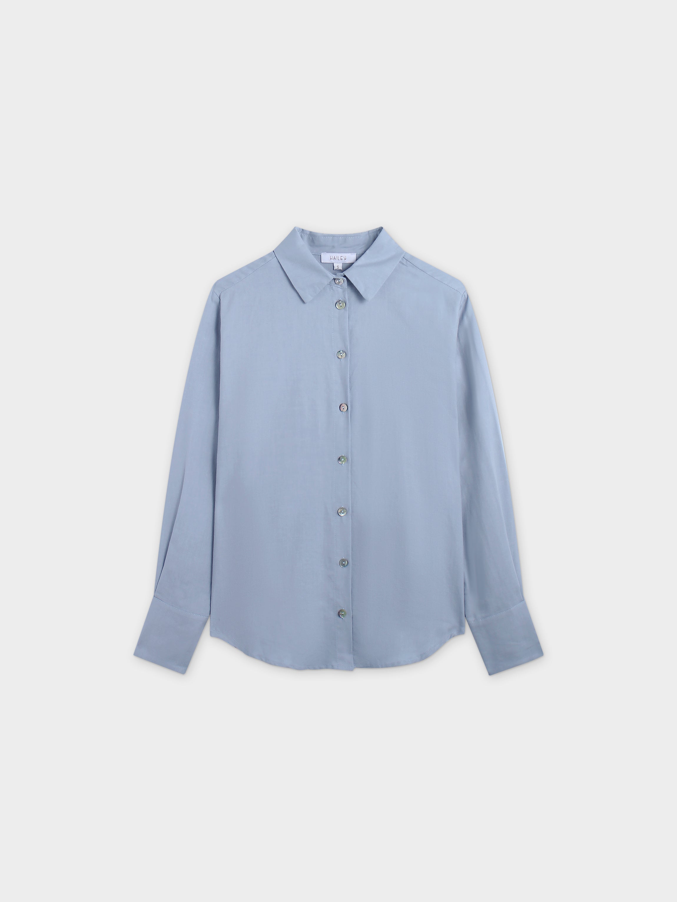 Linen Blouse-Light Blue