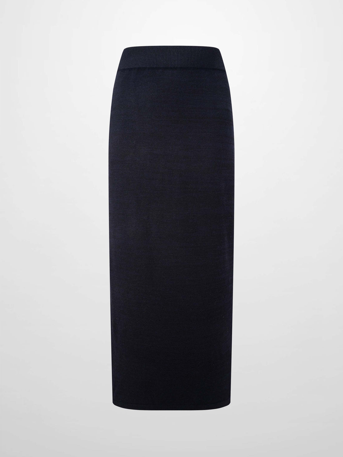 Side Zipper Straight Maxi Skirt-Black/Blue