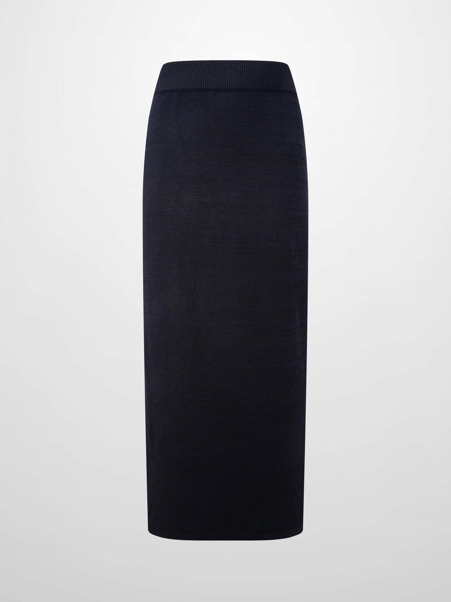 Side Zipper Straight Maxi Skirt-Black/Blue