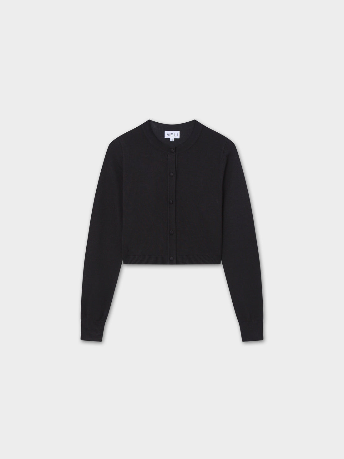 Solid Crew Crop Cardigan-Black