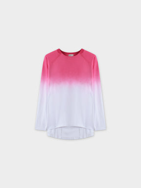 OMBRE PLEAT BACK TEE-PINK