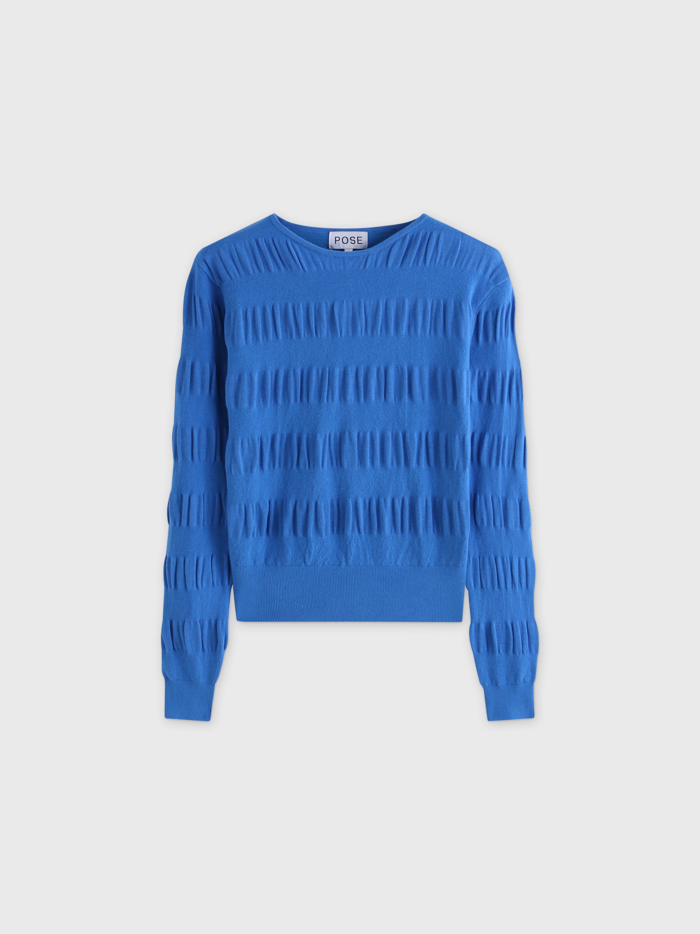 Ruched Sweater-Grecian Blue