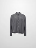 Dolman Sleeve Cupro Blouse-Grey