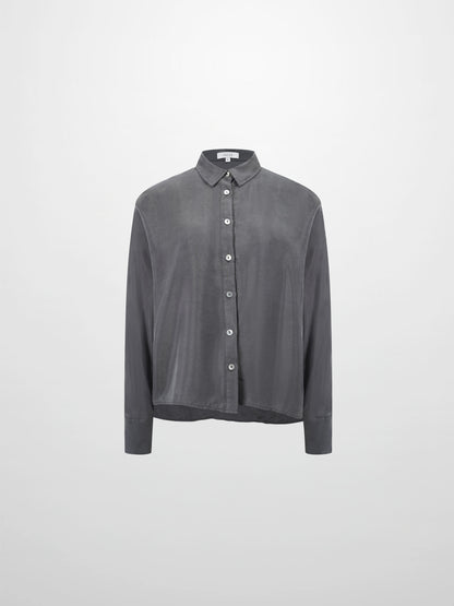 Dolman Sleeve Cupro Blouse-Grey