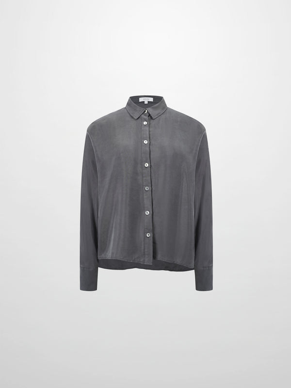 Dolman Sleeve Cupro Blouse-Grey