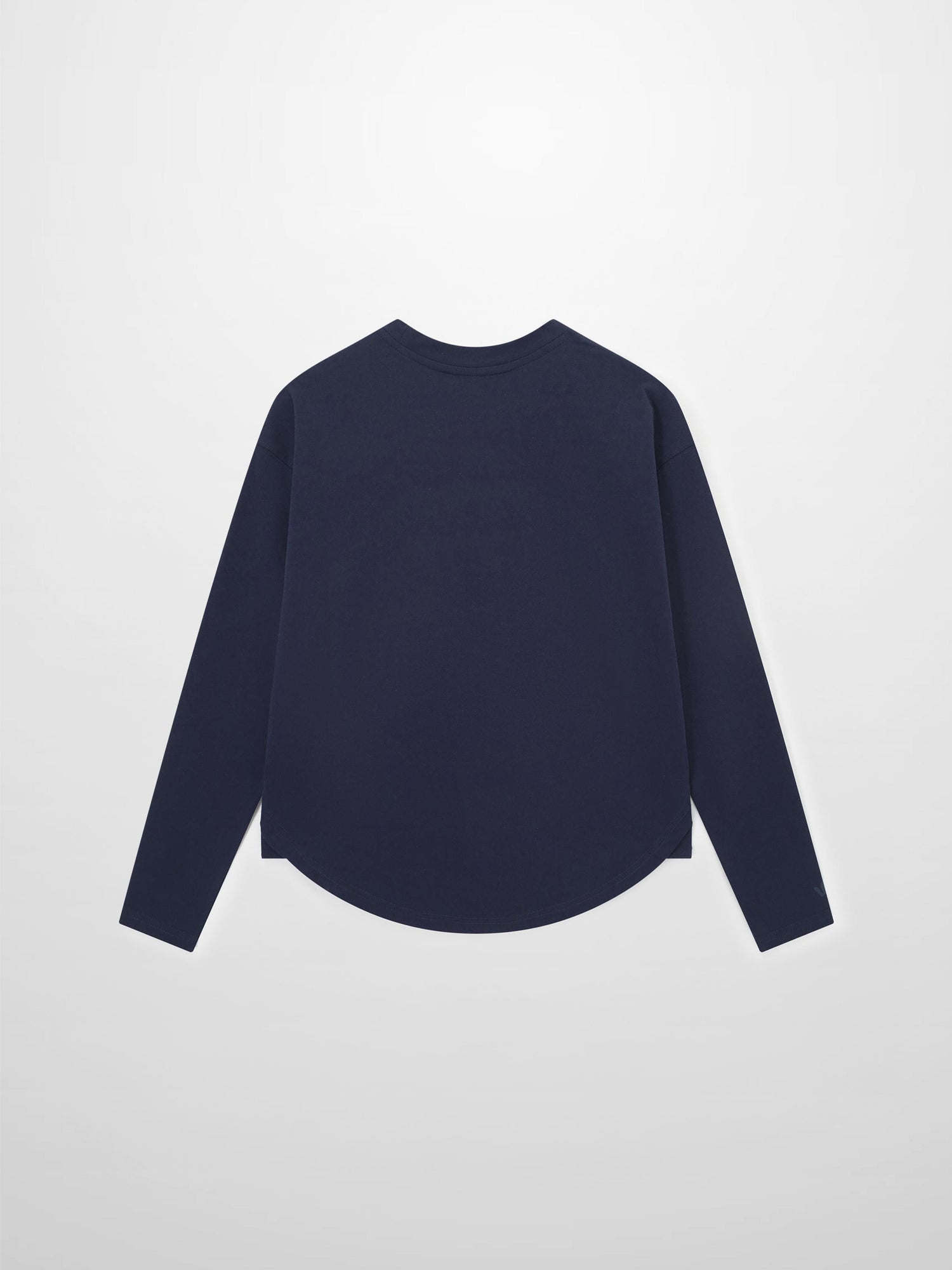 Oversized Rounded Hem T-Shirt-Navy