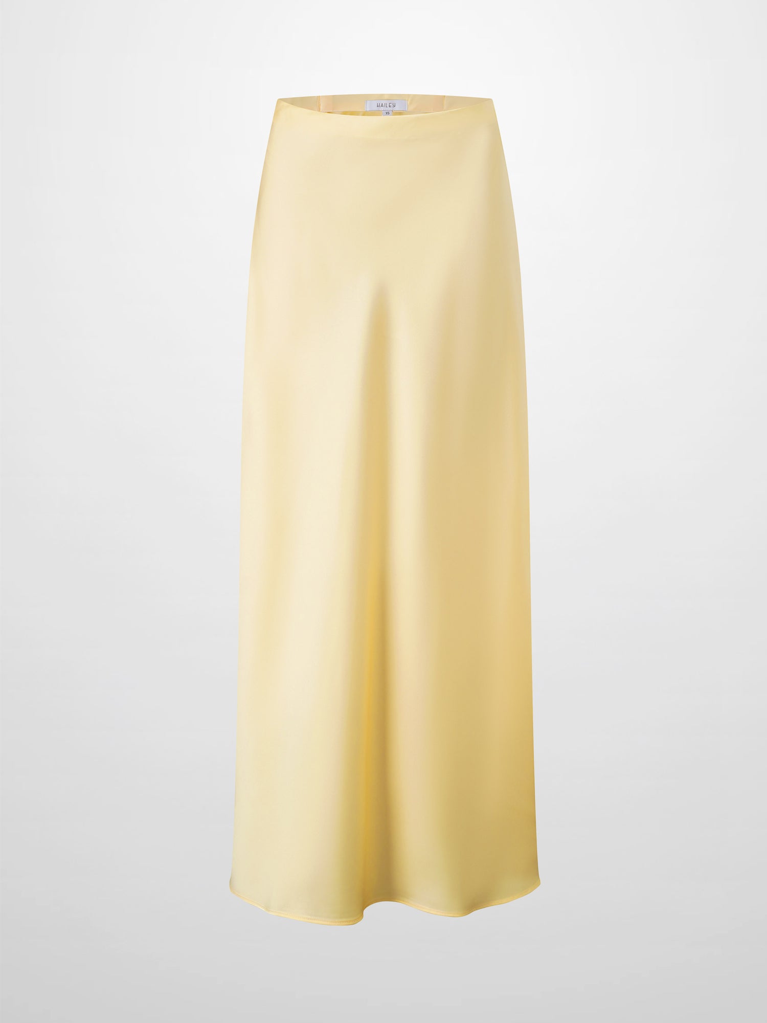 Solid Faux Satin Slip Skirt-Yellow